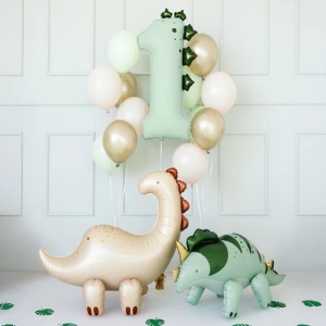 Balónek fóliový číslo 1 Dinosaurus 92 cm