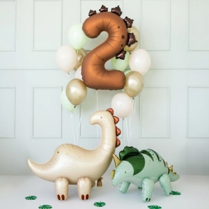 Balónek fóliový číslo 2 Dinosaurus 92 cm