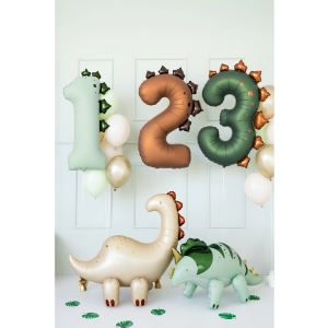 Balónek fóliový číslo 3 Dinosaurus 92 cm