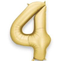 Balónek fóliový číslo 4 zlatá 86 cm