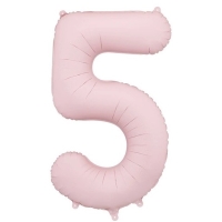 Balónek fóliový číslo 5 světle růžová 86 cm