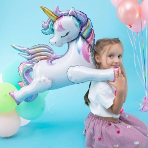 Balónek fóliový Jednorožec stojící 61 x 66 cm