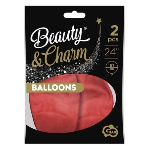 Balónky latexové platinum červený 61 cm 2 ks