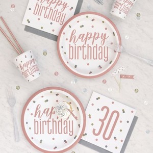 BANNER Happy Birthday Rose Gold