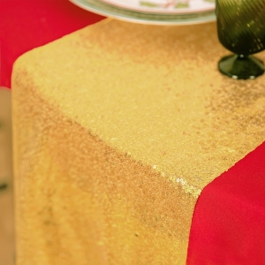 Běhoun na stůl zlatý flitrovaný 28x200cm
