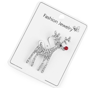 Brož s broušenými kamínky Sob červený