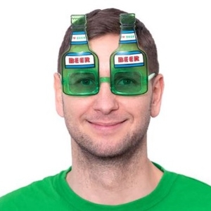 Brýle lahve piva zelené