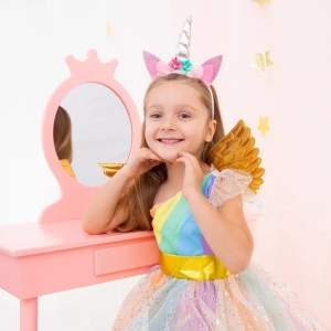 Čelenka jednorožec se stříbrným rohem