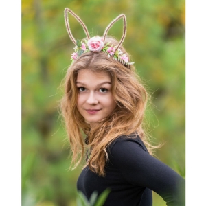 Čelenka Králičí uši s kytkami