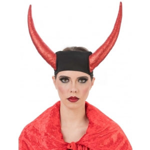 Čelenka rohy červené 29 cm
