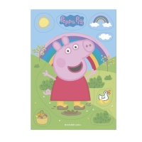 Dekorace na dort z jedlho papru Peppa Pig 15x21 cm