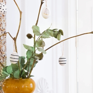 Dekorace velikonoční vajíčka černo-bílá 6 ks