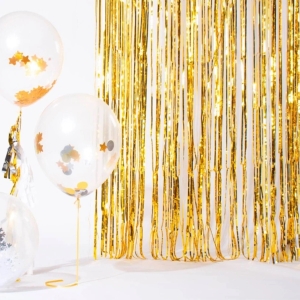 Dekorační závěs fóliový zlatý 2x1 m