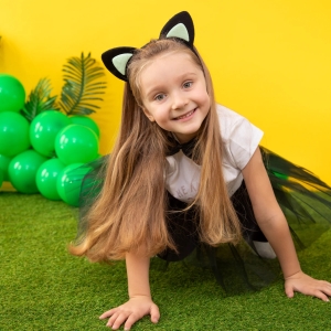 Doplňky ke kostýmu Kočička černá s bílými oušky