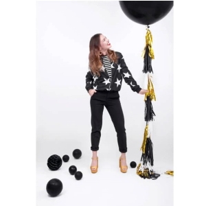 Girlanda třásňová černo-zlatá 250cm