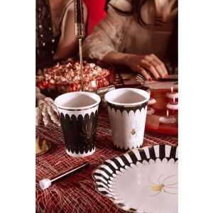 Kelímky papírové Pavouci černo-béžové 400 ml 6 ks