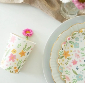 Kelímky papírové Divoké květiny 270 ml 6 ks