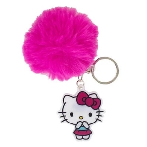 Klíčenka Hello Kitty s chlupatou bambulkou
