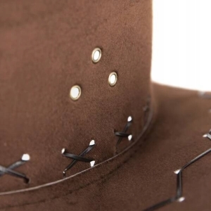 Klobouk kovbojský hnědý semišový