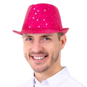 Klobouk růžový flitrový