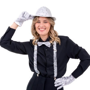 Klobouk stříbrný flitrovaný