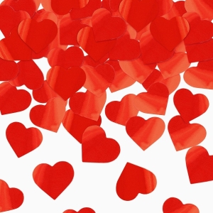 Konfety vystřelovací červená srdíčka 30 cm