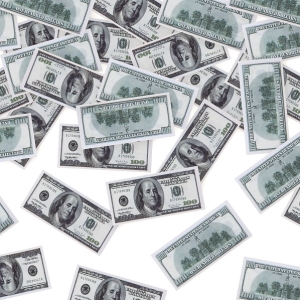 Konfety vystřelovací dolary 30 cm