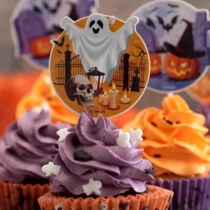 Koky na cupcakes se zpichy Halloween 48 ks