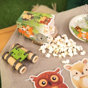 Krabičky na popcorn Lesní zvířátka 6 ks