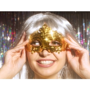 Maska karnevalová zlatá