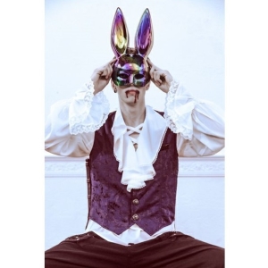 Maska Zajíček iredescent černá