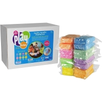 Modelovac hmota Playfoam rozdlen na 16 dl v 8 rznch barvch