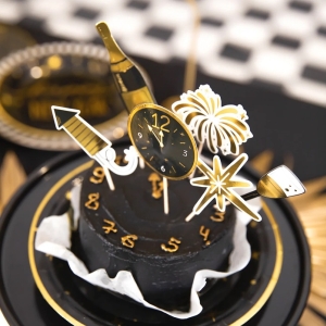 Napichovátka HNY černo-zlatá 6ks