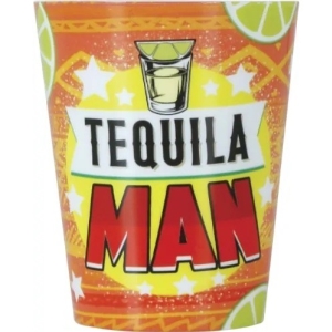 Panáky plastové Tequila Man žluté 3 ks