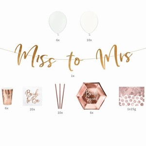 SADA dekorací Miss to Mrs růžové zlato