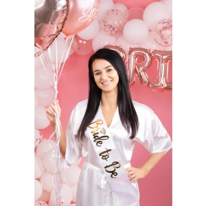 Šerpa Bride to be bílá se zlatým nápisem