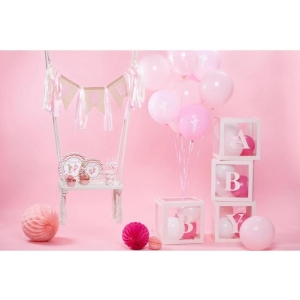 Set dekoračních boxů na balónky Baby světle růžové 30 x 30 cm 4 ks