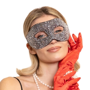 Škraboška kamínková stříbrná