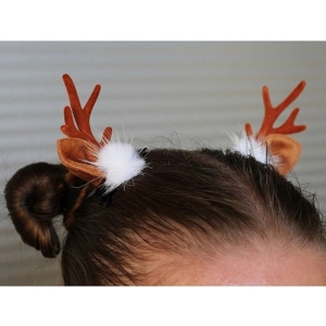 Sponky do vlasů vánoční parůžky hnědé