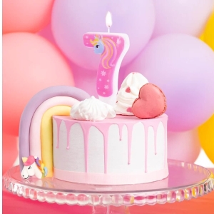 Svíčka dortová Jednorožec "7" 8 cm