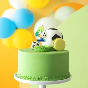 Svíčka dortová Fotbal "4" 6 cm
