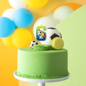 Svíčka dortová Fotbal "6" 6 cm