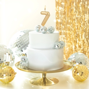 Svíčka dortová lesklá "7" zlatá 6 cm