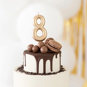 Svíčka narozeninová číslo "8" zlatá 7 cm