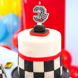 Svíčka závodní auto č. "3" 7 cm