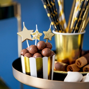 Svíčky dortové Hvězdy zlaté 5 ks