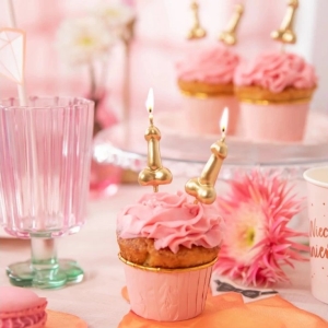 Svíčky penis zlaté 5 ks