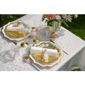 Talíře bílé se zlatým okrajem 27cm