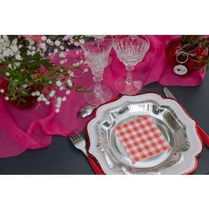 Talíře metalické stříbrné 21 cm