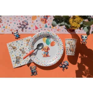 Talíře papírové Šťastná zvířátka 23cm 10 ks